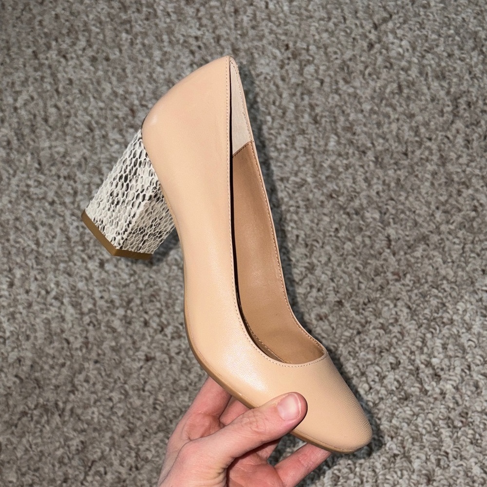 Calvin Klein Nude Block Heel Pumps